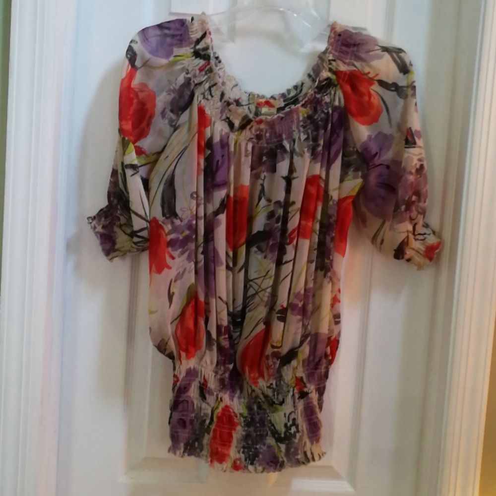 Forever 21 BLOUSE FLORAL OFF SHOULDER